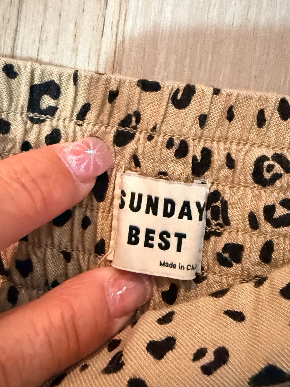 Sunday Best Tan Leopard Print Wide-Leg Cropped Pants - Picture 4 of 9